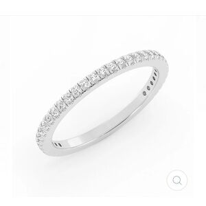 18K Solid White Gold halfway band .40 carats in Diamonds